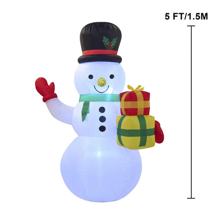 5ft Christmas Inflatable Snowman Decoration with Build-in LEDs