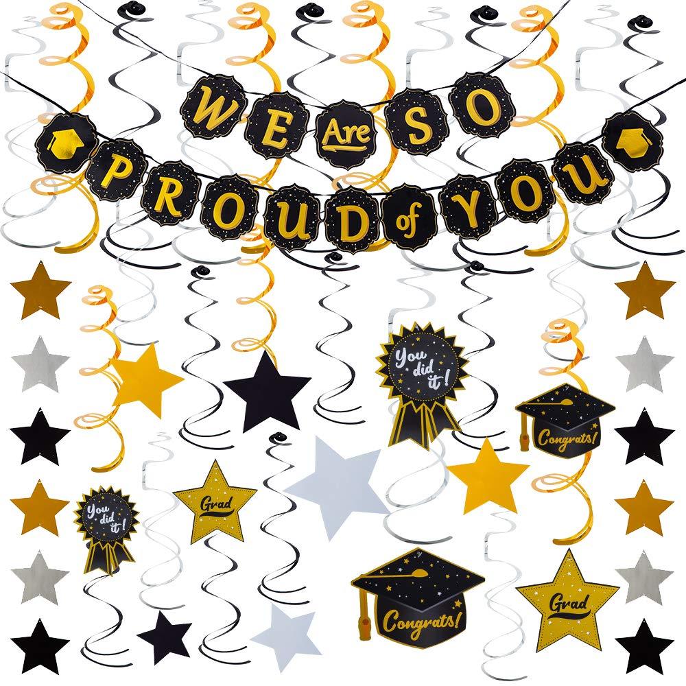 Graduation Party Hanging Swirls Strings Banner