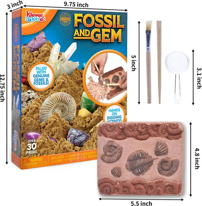 30pcs Fossil and Gemstone Mining Kit