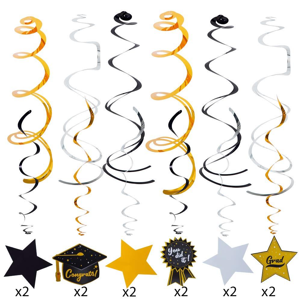 Graduation Party Hanging Swirls Strings Banner