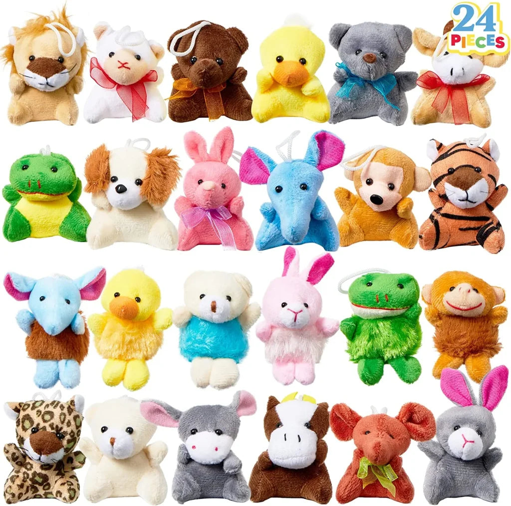 24Pcs Animal Plush Toys 3in