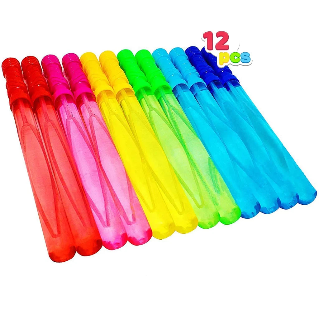 12pcs Big Bubble Wand Assortment 14.6in