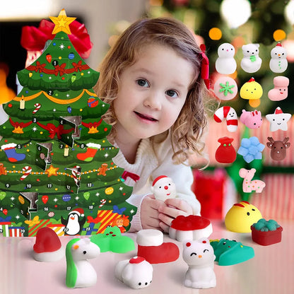 24Pcs Soft and Yielding Toys with Christmas Advent Calendar