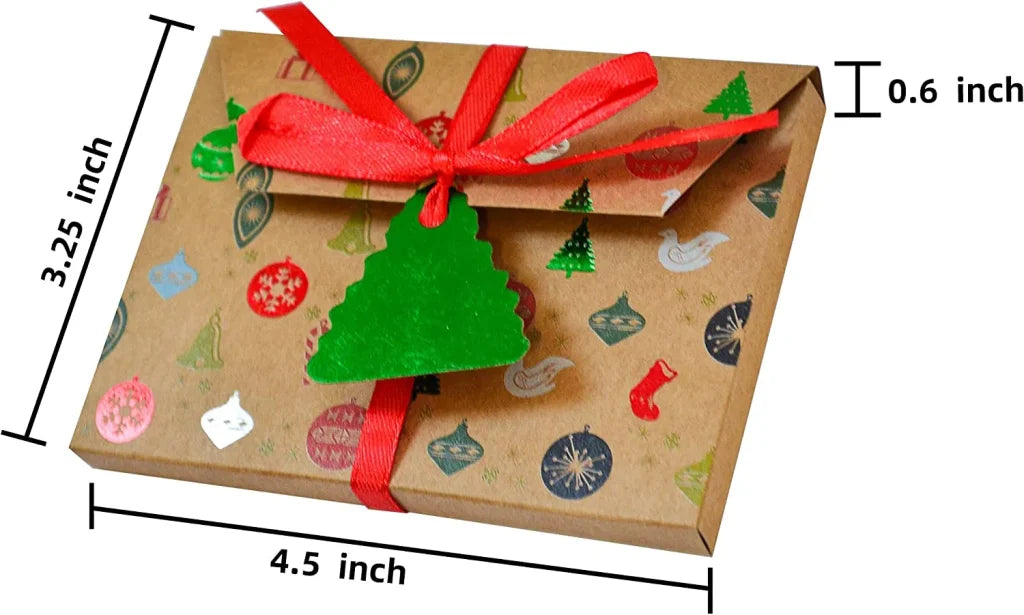 30pcs Kraft Paper Christmas Gift Card Boxes