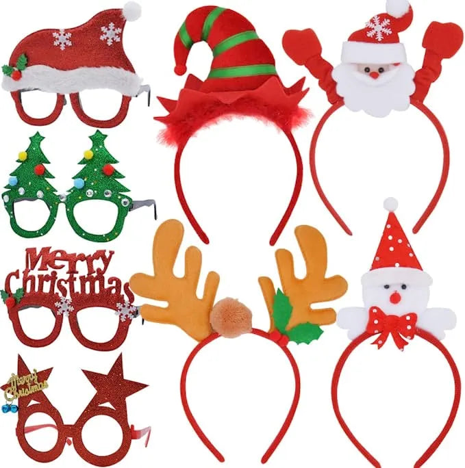 Christmas Headbands and Glasses