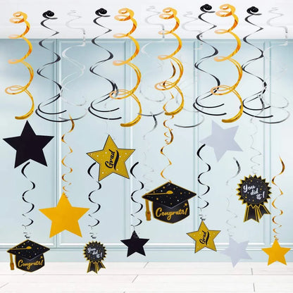 Graduation Party Hanging Swirls Strings Banner