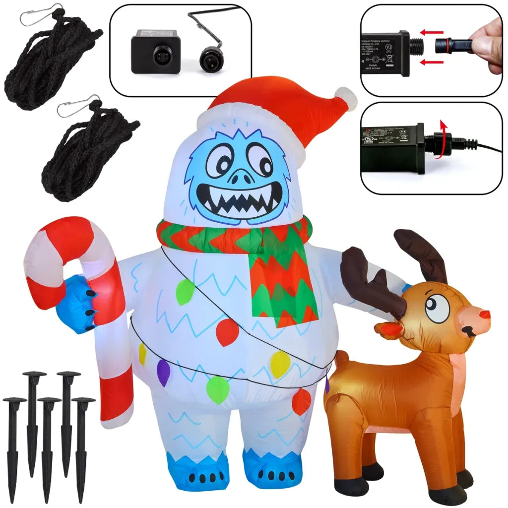 6ft LED Inflatable Yeti Christmas Decoration