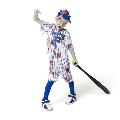 Child Boy Blue Baseball Zombie Costume