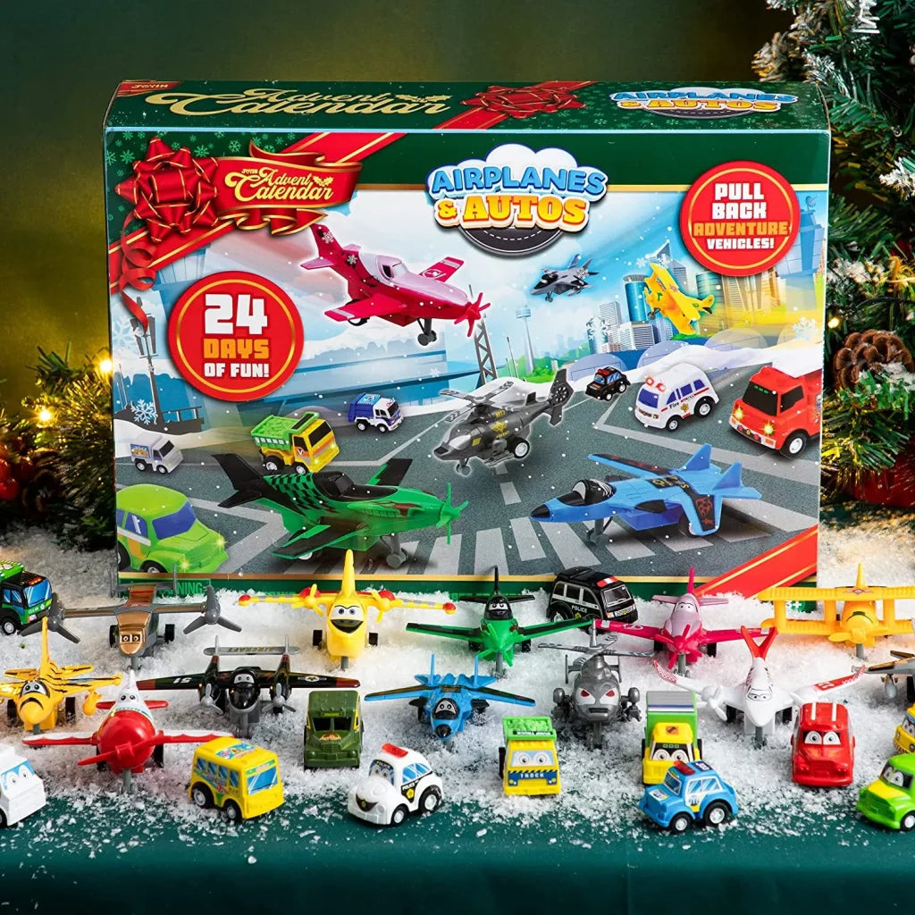 24 Days Airplane and Cars Advent Calendar