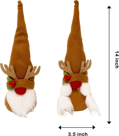 2pcs Reindeer Plush Gnome Ornament Decoration 12in