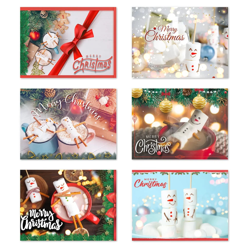 72pcs Christmas Marshmallow Holiday Cards