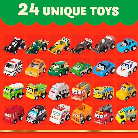 Christmas Kids Advent Calendar with 24 Different Vehicles