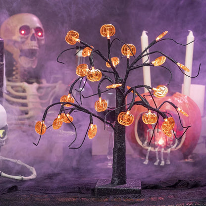 LED Spooky Tree Orange Pumpkin 1.5ft