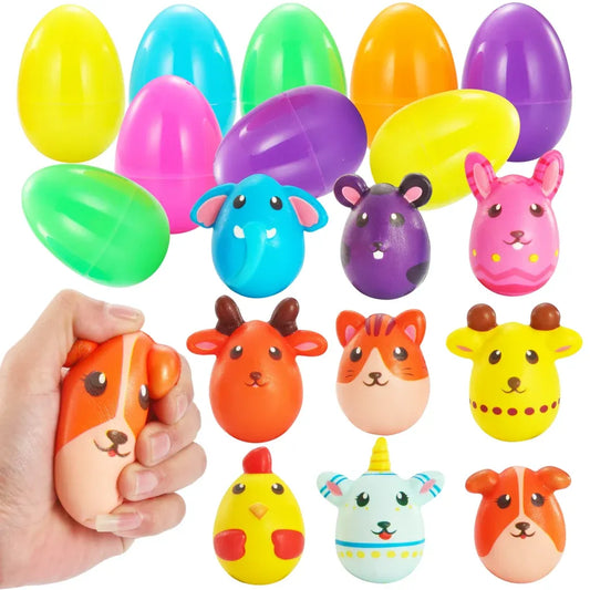 9Pcs Animal Soft and Yielding Prefilled Easter Eggs