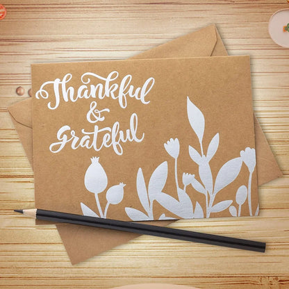 72Pcs Silver Foil Kraft Paper Thank You Card