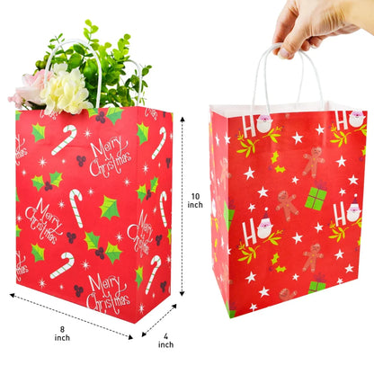 36pcs Kraft Paper Red Christmas Gift Bags