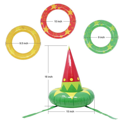 Inflatable Elf Hat Ring Toss Christmas Ring Toss Game Set