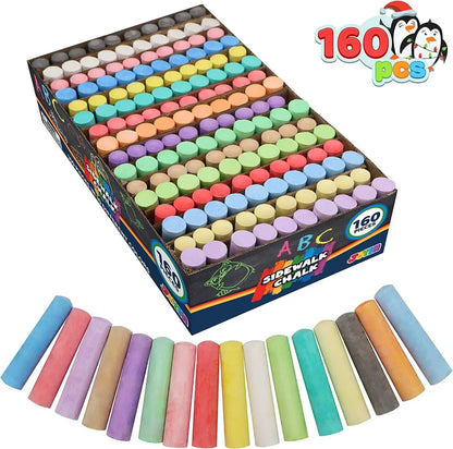 160pcs Washable Sidewalk Chalk