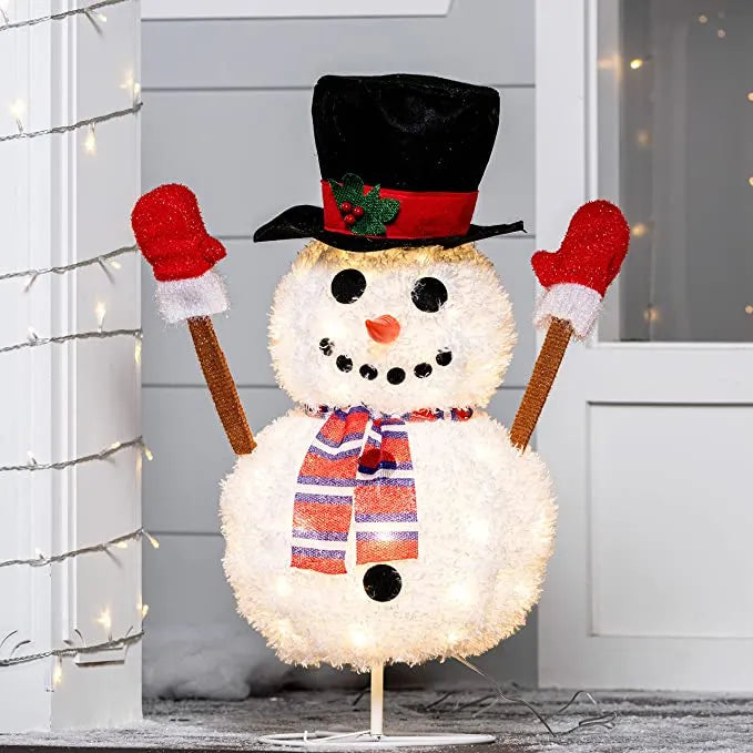 LED Collapsible Snowman Christmas Yard Light 22in