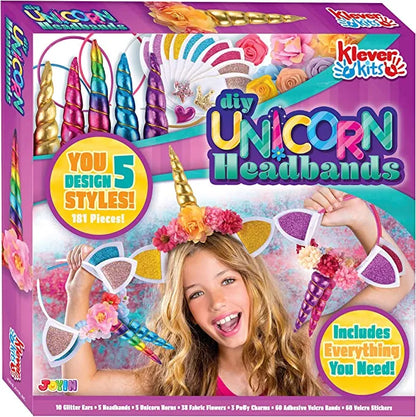 Unicorn Headband DIY Craft Kit, 181 Pcs – KLEVER KITS