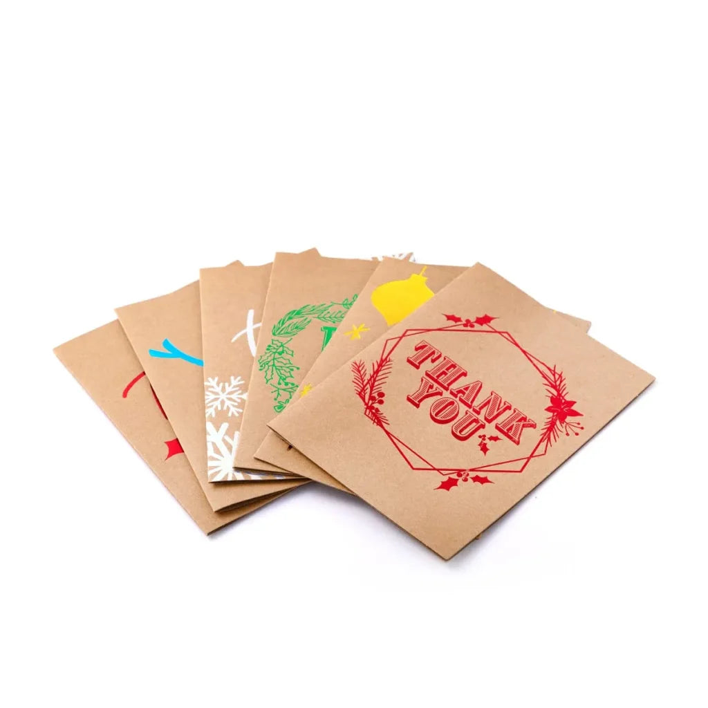 72pcs Kraft Christmas Thank You Cards With Envelopes