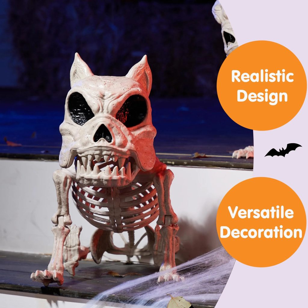 16in Halloween Poseable Puppy Skeleton