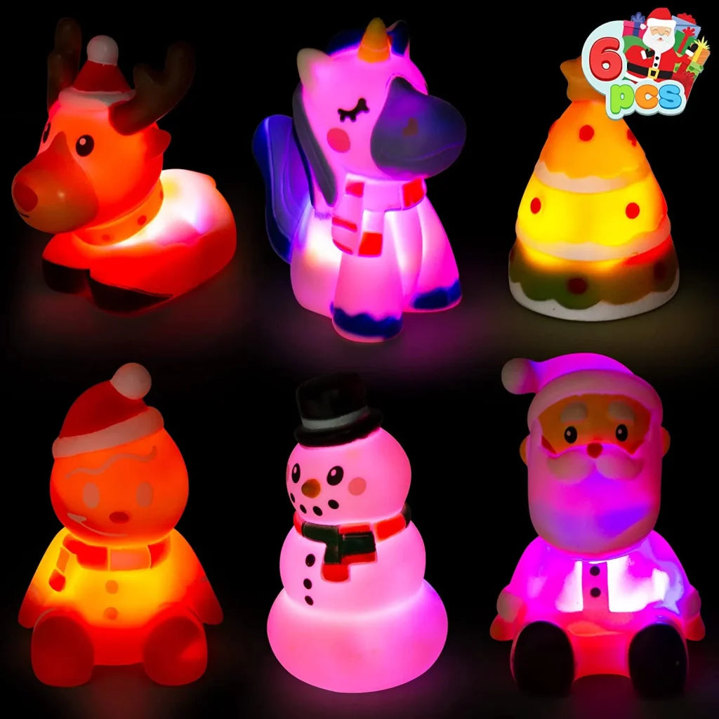 6pcs Christmas Characters LED Bath Toys