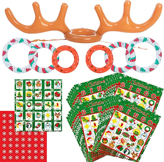 Christmas Inflatable Reindeer Antler Ring Toss Game Set