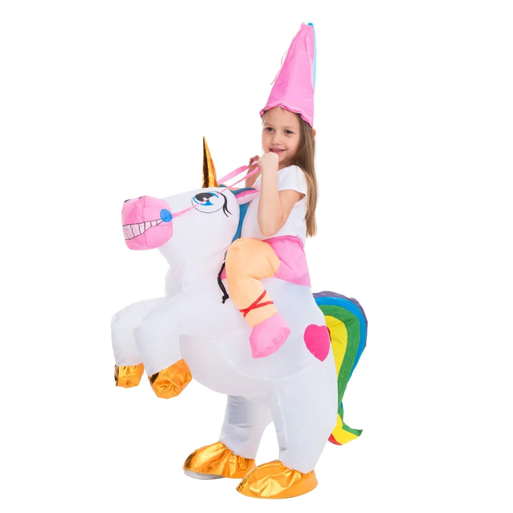 Kids Blow Up Unicorn Riding Costume