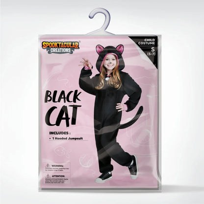 Unisex Black Cat jumpsuit Pajama Costume