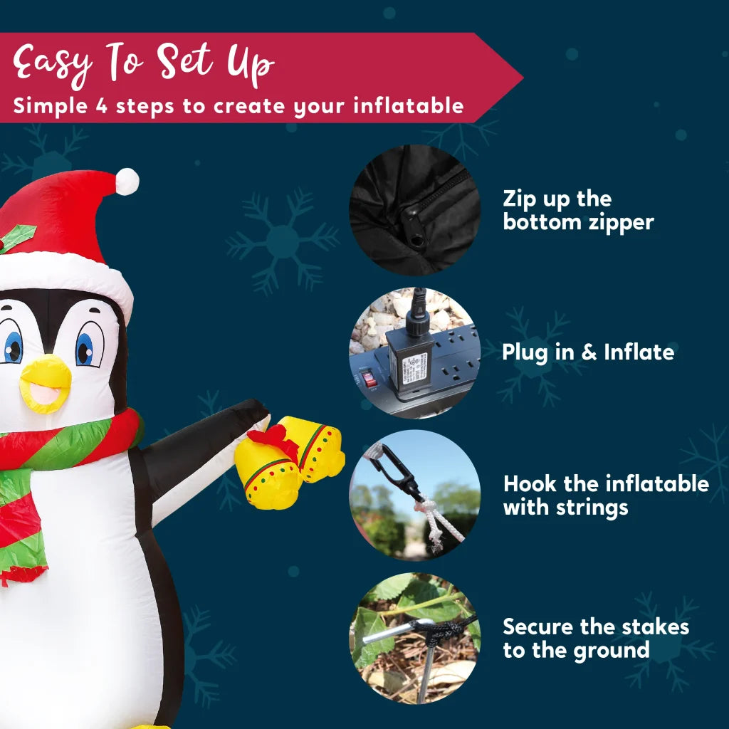 5ft LED Inflatable Penguin Christmas Decoration