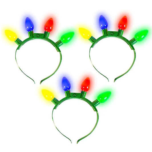 3pcs Christmas Light Bulb Flashing Headband