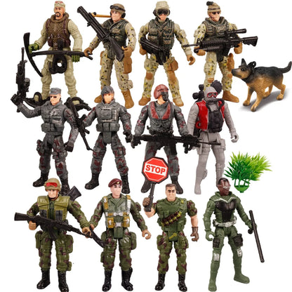 12pcs Military Toy Soldiers Playset