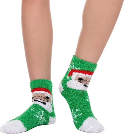 6pcs Christmas Fuzzy Socks