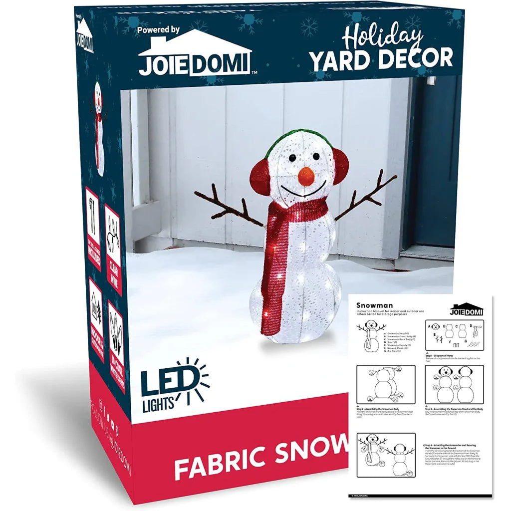 LED Light Up Yard Snowman with Earmuff Yard Light 1.7ft