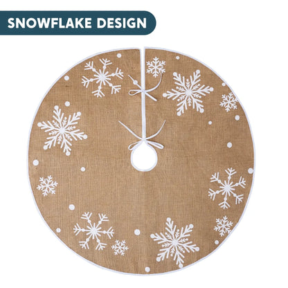 Snowflakes Christmas Tree Skirt Decoration 36in