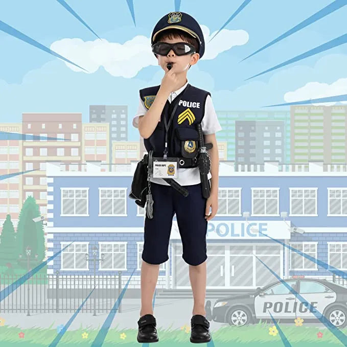 14pcs Hat and Uniform Outfit Police Play Set Toy