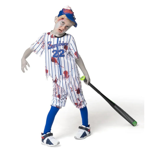 Child Boy Blue Baseball Zombie Costume