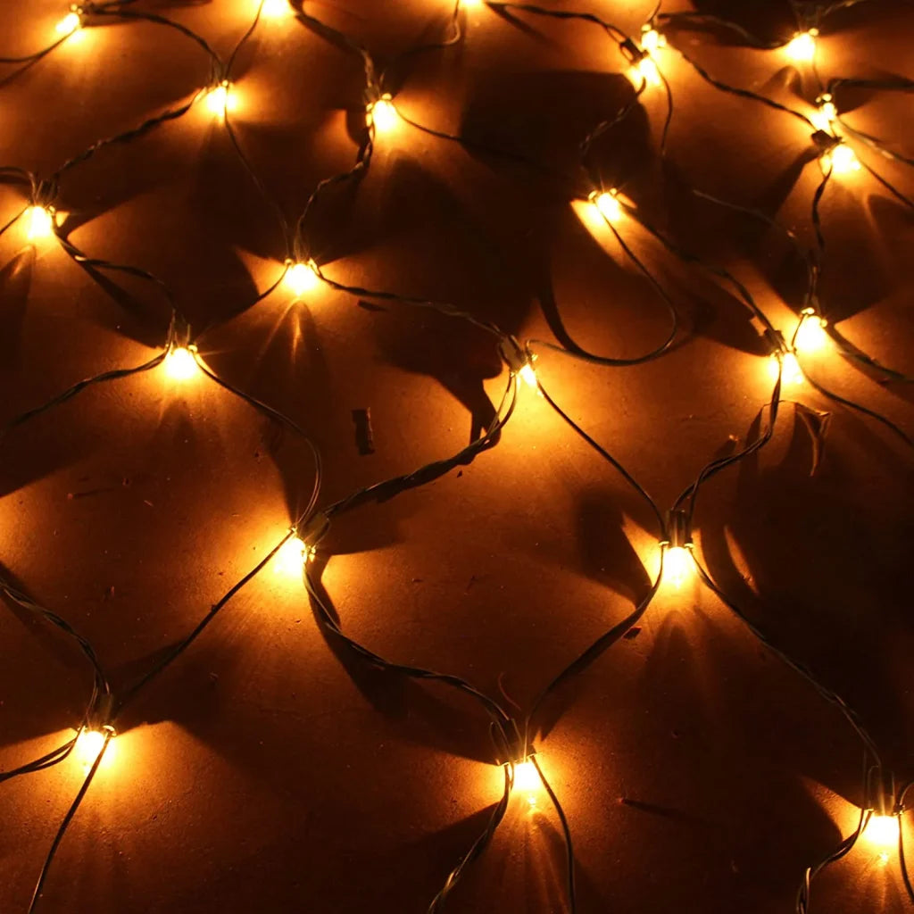 2×150 Net Lights Warm White Decoration 4x6ft