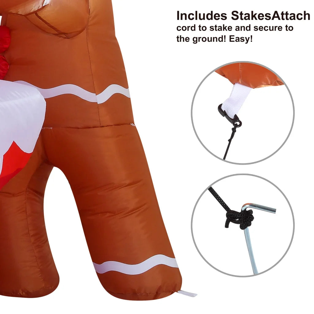 6ft Long LED Inflatable Santa Fall into a Trash