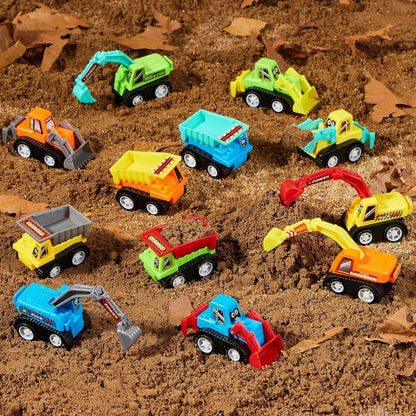 12Pcs Pull Back Cars Set Mini Construction Engineering Vehicle for Toddlers