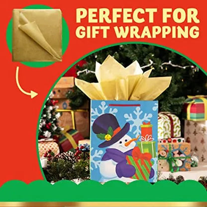 120pcs Christmas Gold Metallic Tissue Paper