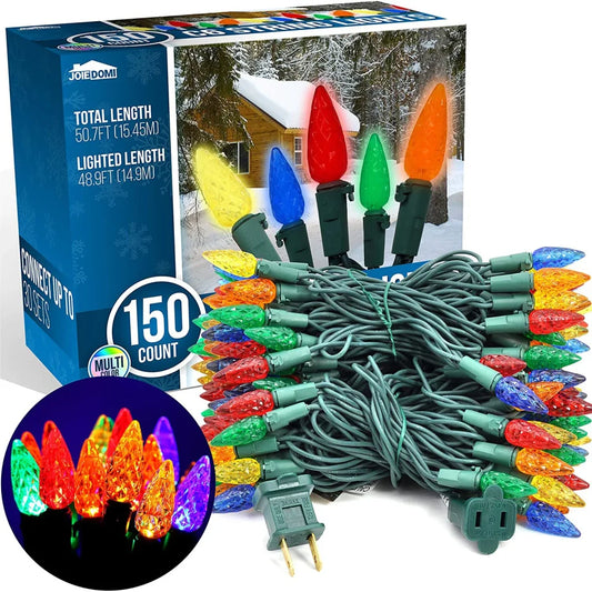 150 LED C6 Multicolor Christmas Light 50.69ft