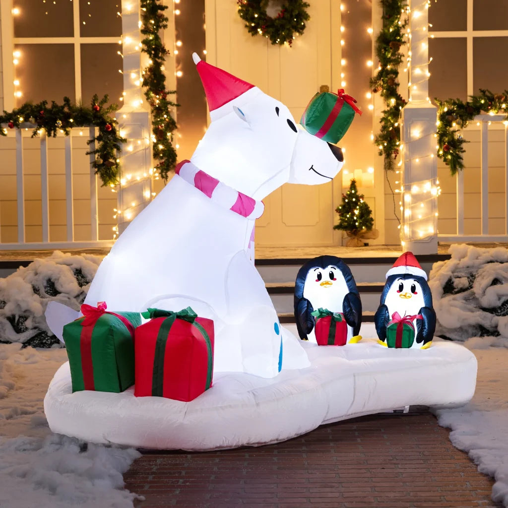 6ft LED Polar Bear Christmas Inflatable Decoration