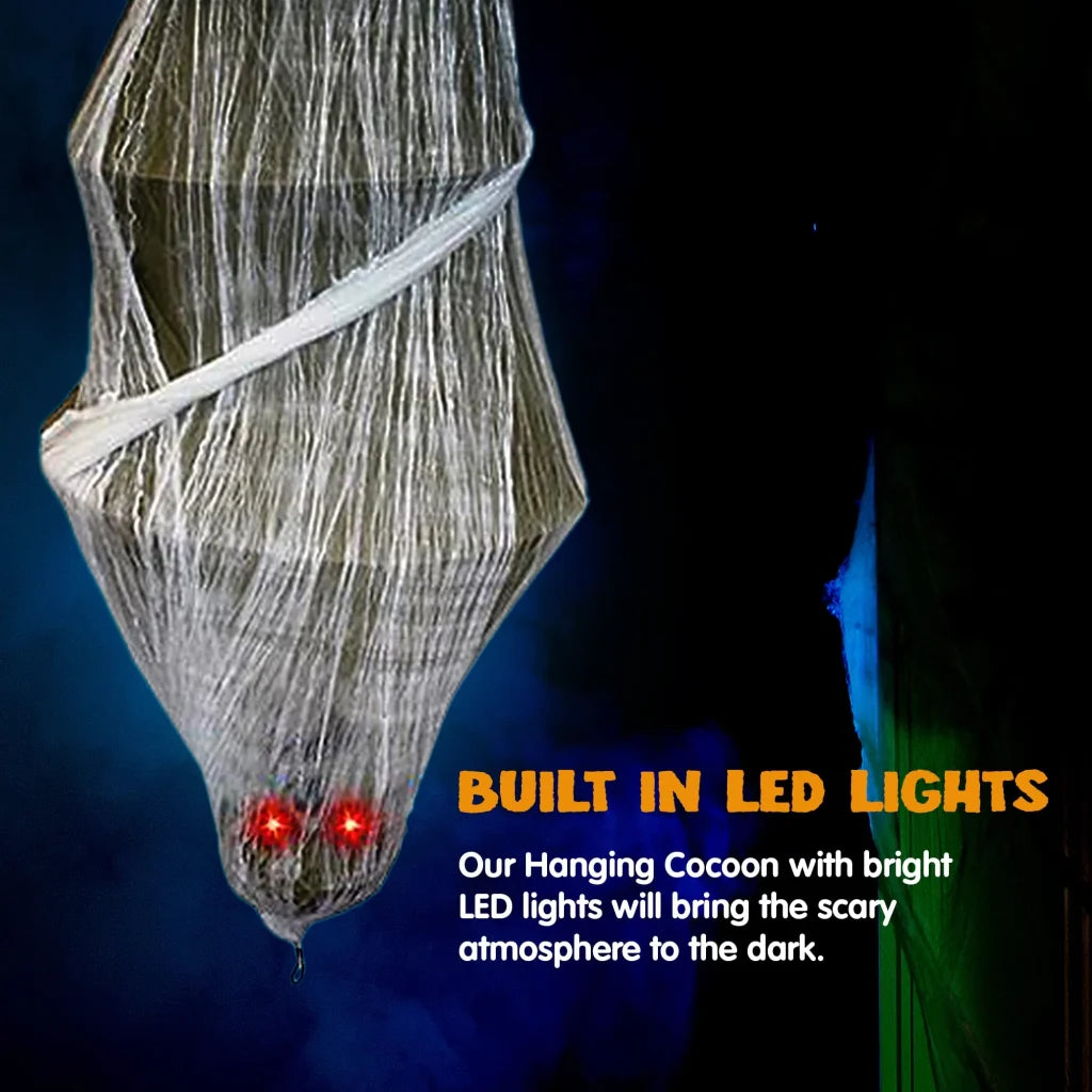 68in Light up Animated Hanging Cocoon Corpse