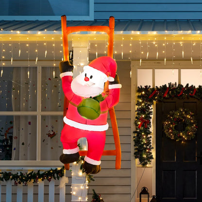 5.8ft Christmas Height Santa Climbing Inflatable with LED Lights