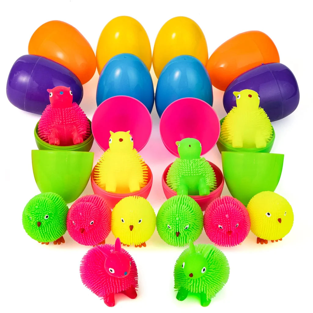 12Pcs Animal Rubber Toys Prefilled Easter Eggs 3in