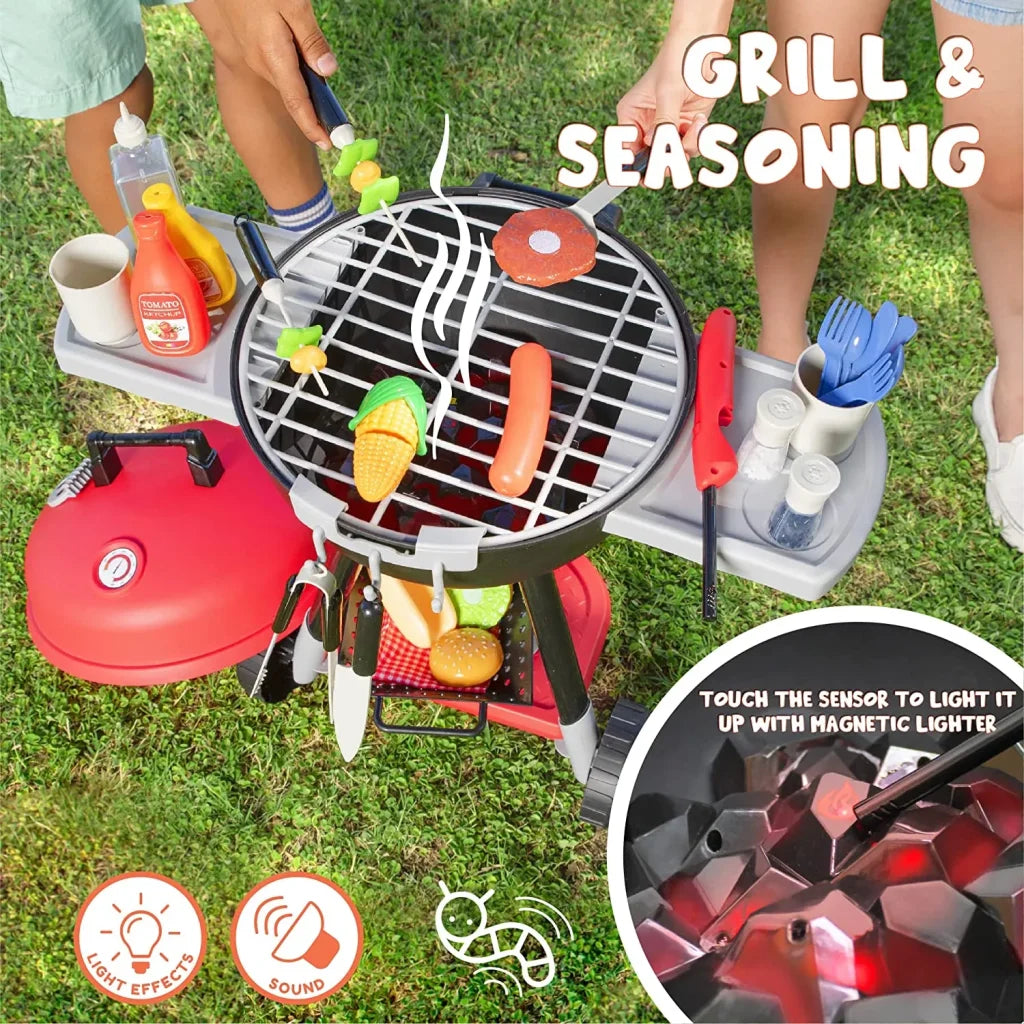 Bizzy me 34Pcs Portable Charcoal Grill Toy Set