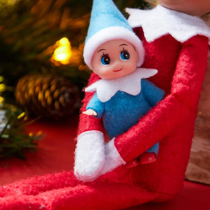 Christmas Soft Plush Blue Elf Doll for Christmas Decor