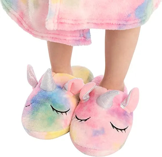 Girls Unicorn Hooded Bathrobe Sleepwear